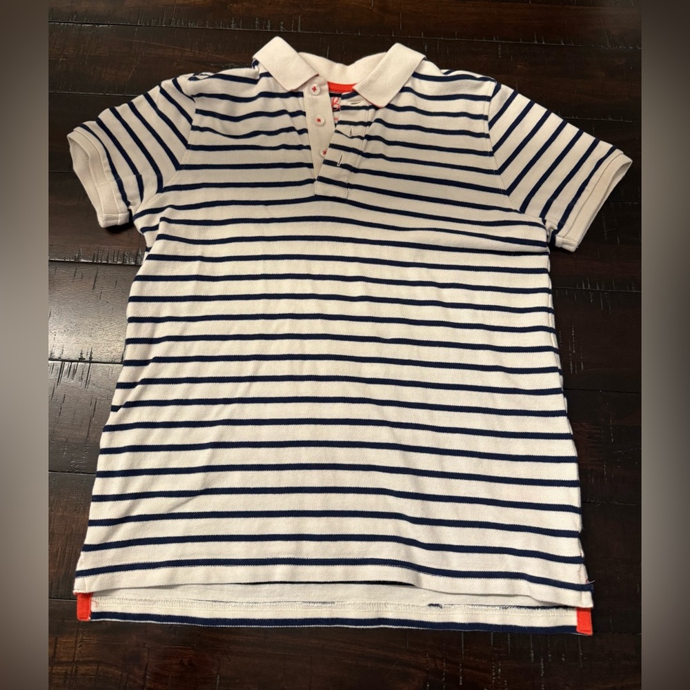 BODEN Boys Pique Polo Shirt, Size: 11-12yrs 152cm, Color: Ivory/College Navy